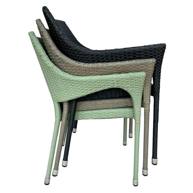 Lorenzo Outdoor Wicker Stacking Armchairs (Set of 4)