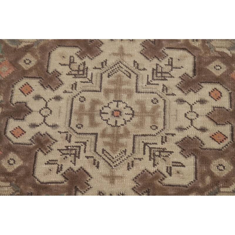 Geometric Blue Tabriz Persian Rug Hand-Knotted Traditional Wool Carpet - 8'3"x 11'2"