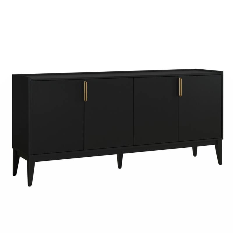Storage Cabinet Sideboard Wooden Cabinet with 4 Doors for Hallway, Entryway, Living Room, Bedroom, Adjustable Shelf