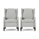preview thumbnail 22 of 25, Wescott Contemporary Recliners (Set of 2) by Christopher Knight Home Taupe Tweed + Dark Brown