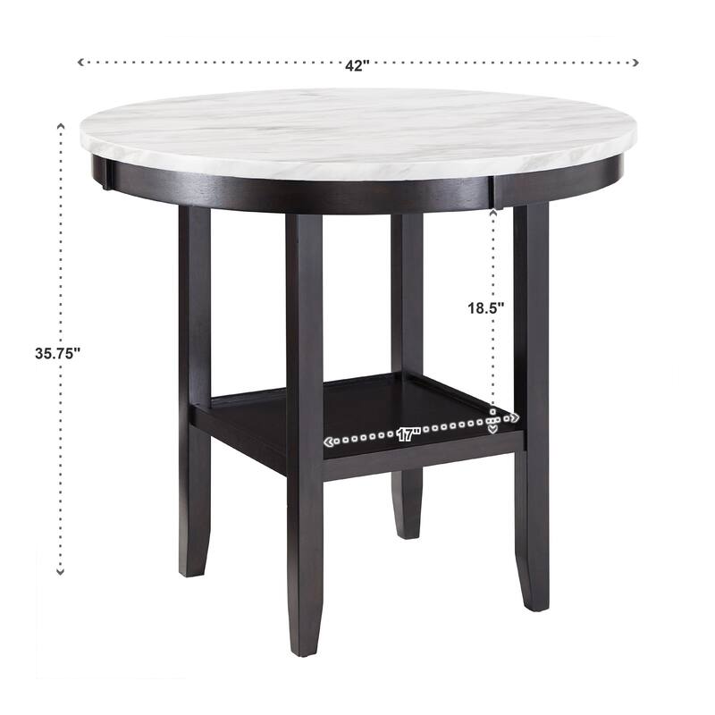 Balmforth White Faux Marble Round Counter Height Table by iNSPIRE Q Classic