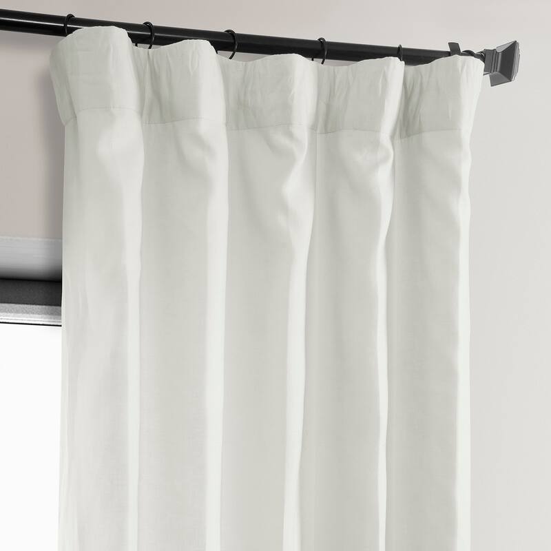 Exclusive Fabrics Room Darkening Euro Linen Curtain (1 Panel) - Window Treatment for Bedroom or Living Room
