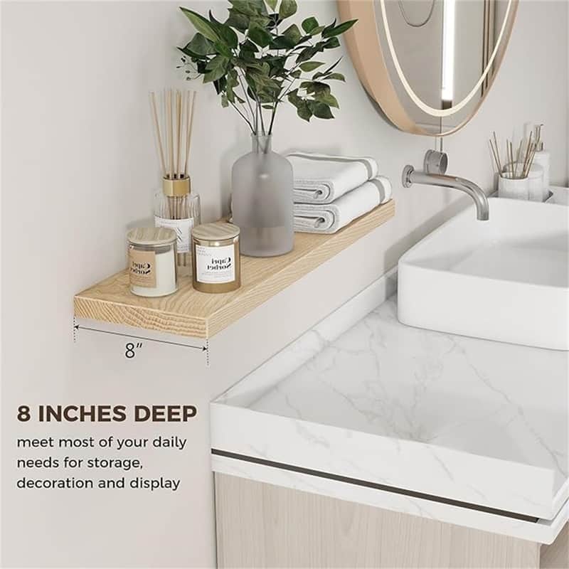 Floating Shelves for Wall 24 Inch - 8"D x 24"W x 1.2"H