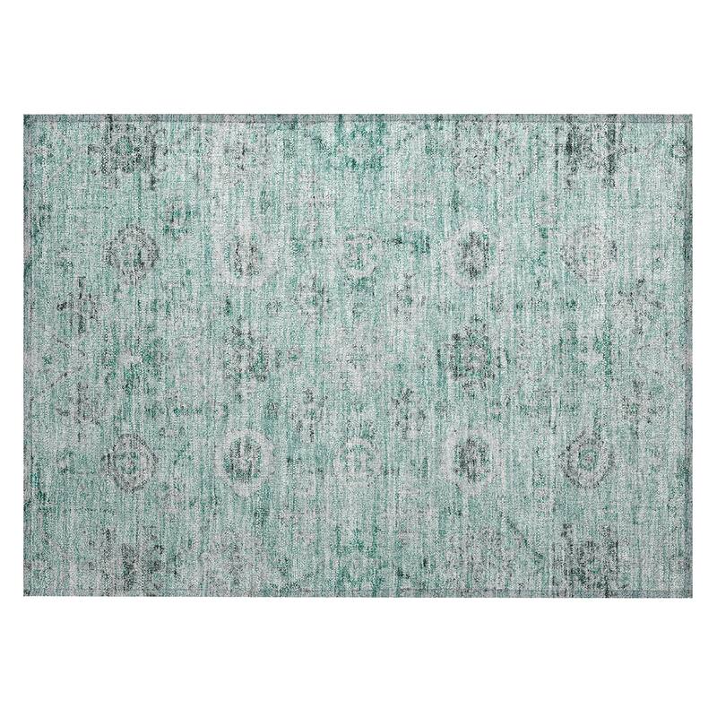 Machine Washable Indoor/ Outdoor Vintage Traditional Chantille Rug