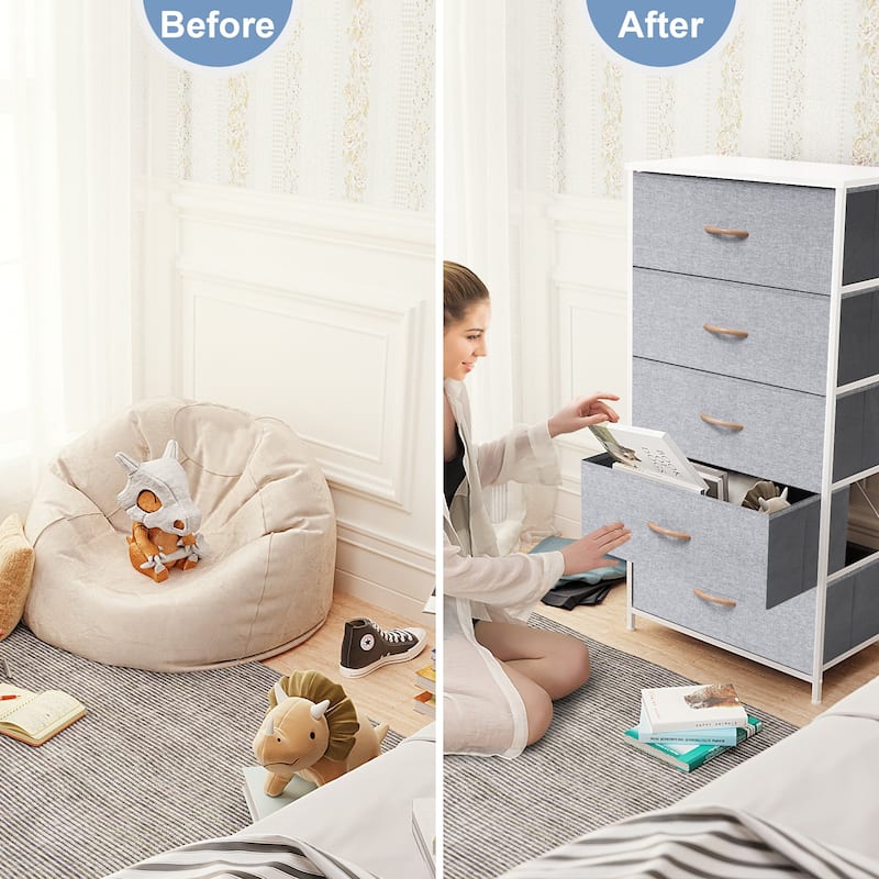 5 Drawers Vertical Dresser Storage Tower Organizer Unit for Bedroom
