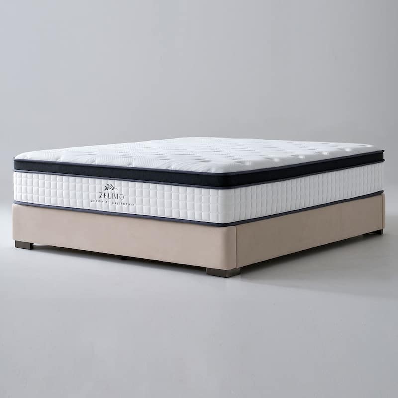 Comfort Medium Firm Gel Memory Foam Hybrid CertiPUR-US Motion Isolation 14 in. Mattress - White - King