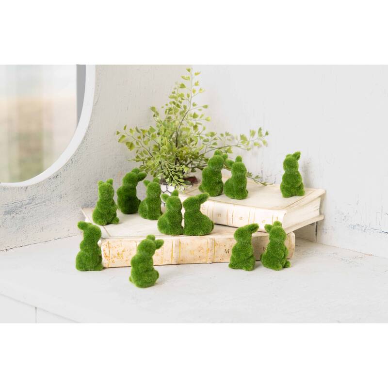 Green Easter Bunnies Figurines Set of 12