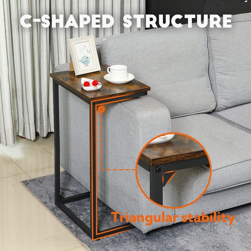 C Tables End Table, TV Trays Set of 2, Couch Table for Small Space, Bedside Tables for Living Room, Bedroom, Office