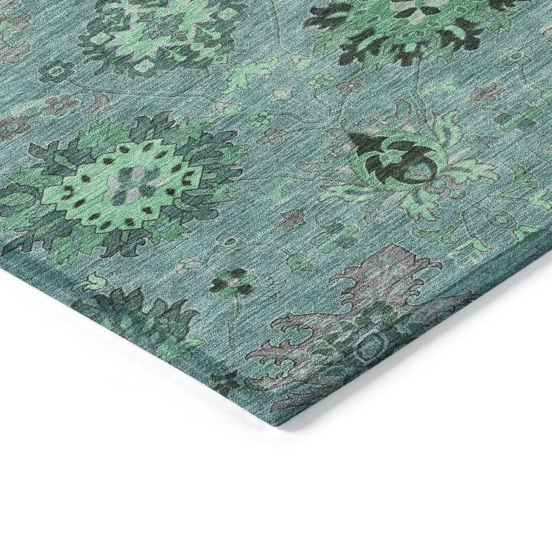 Machine Washable Indoor/ Outdoor Vintage Traditional Chantille Rug