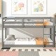 preview thumbnail 3 of 4, Grey Twin Wood Loft Bed with Ladder & Fence