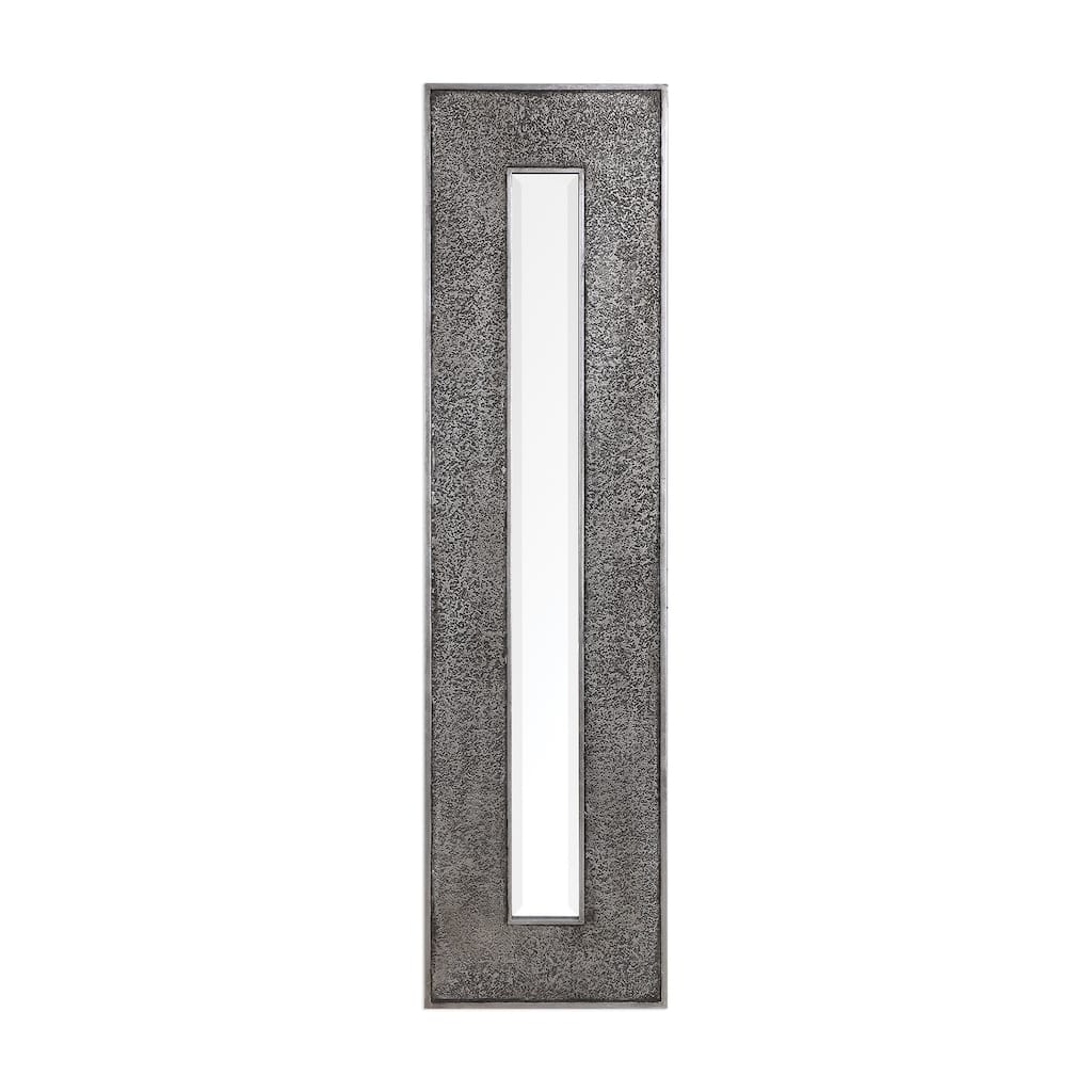Textured Rectangular Wall Mirror - 73" - Metallic Silver and Black