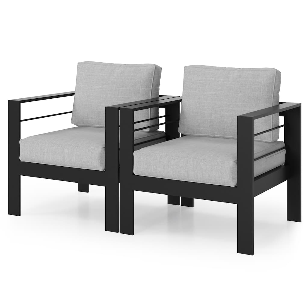 Aluminum Outdoor 2 Pcs Sofa Patio Couch (Excluding the table)