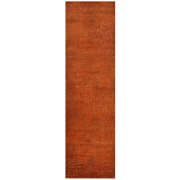 Handmade Tufted Wool Rug (India) - 3' x 10'7. Opens flyout.