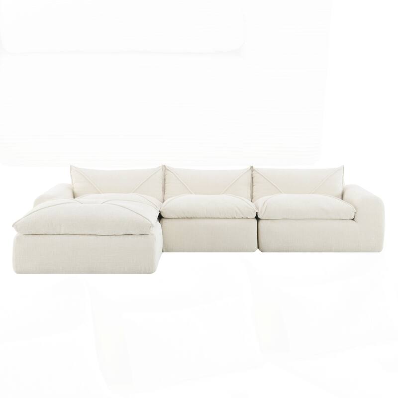 Compressed Sofa with High Density Foam, Integrated Backrest&Seat Cushion, Decorative Edging