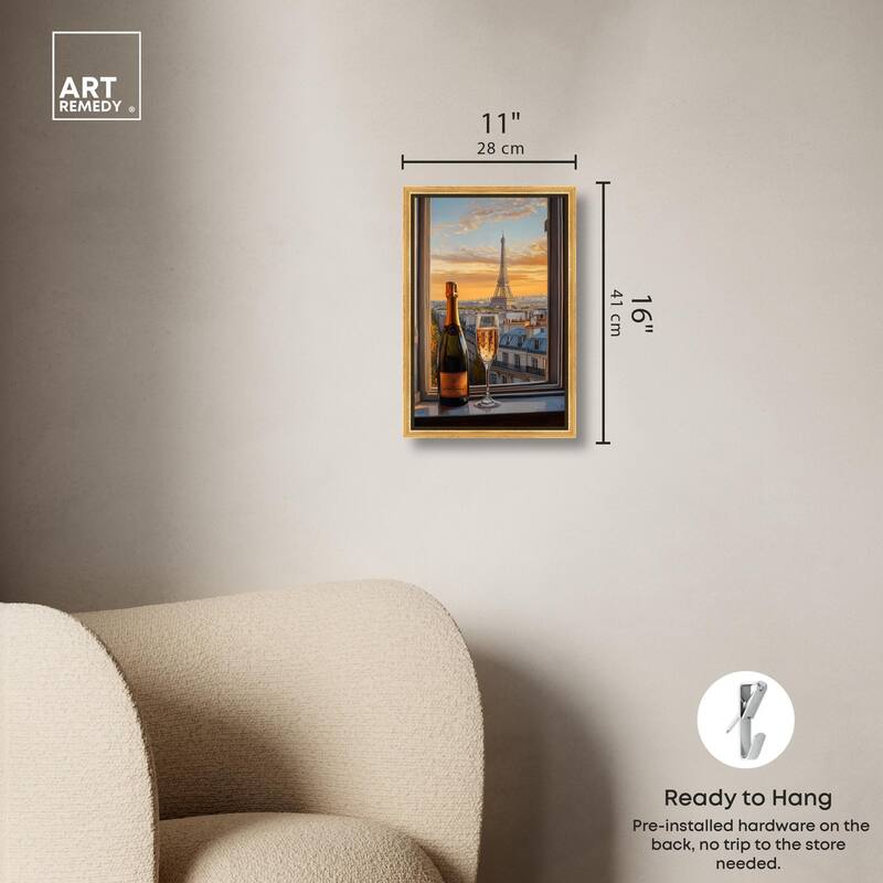 Classy Drink in Paris Canvas by Art Remedy
