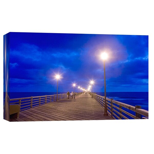 PTM Images 9-101969 PTM Canvas Collection 8" x 10" - "Night Pier" Giclee Waves Art Print on Canvas