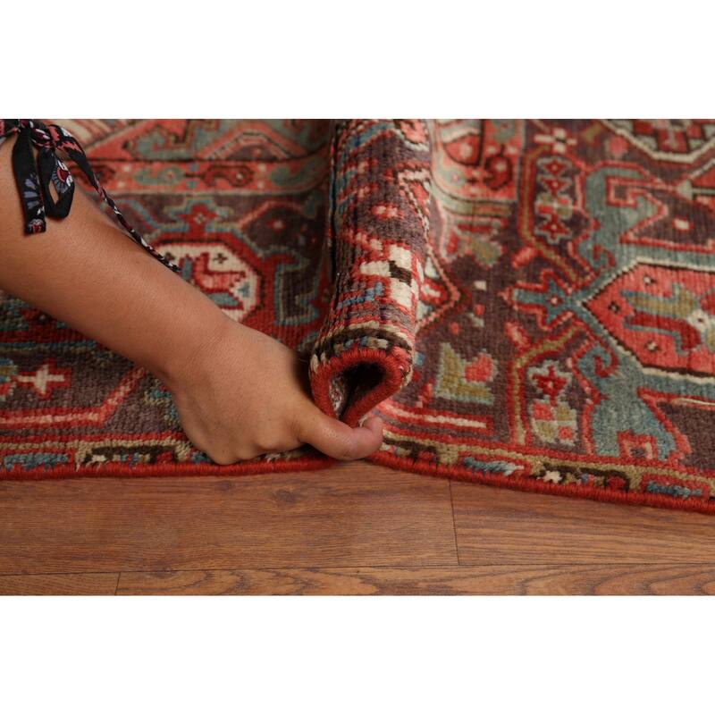 Medallion Heriz Persian Vintage Rug Handmade Traditional Wool Carpet - 9'4"x 13'2"