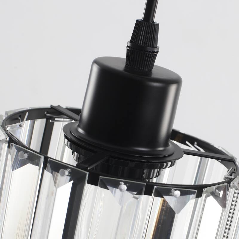 3-Light Modern Metal Hanging Pendant Light Ceiling Light Chandelier with Crystal Cover for Kitchen Island