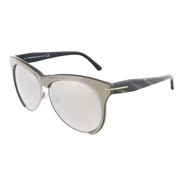 Tom Ford FT0365/S 38G LEONA Grey /Silver Clubmaster sunglasses - 59-12-140