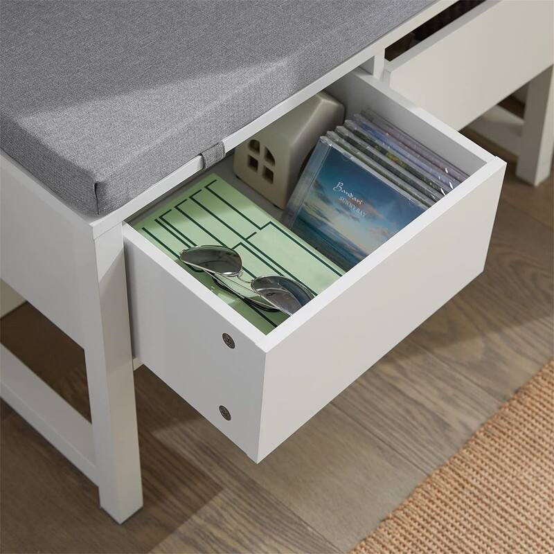 Shoe Bench with 2 Sliding-Drawers - 11.8 x 28.3 x 18.1 