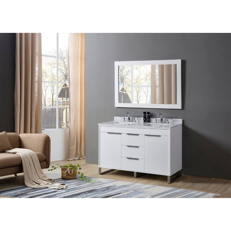 Luca 48 in Vanity in White with Mirror