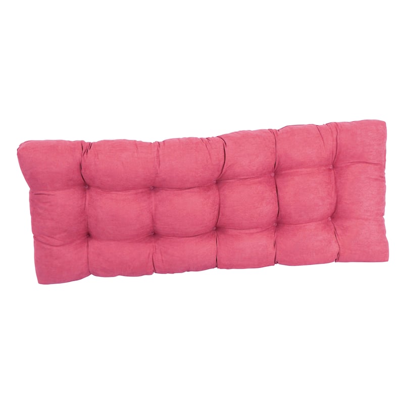 Solid Microsuede Tufted Indoor Bench Cushion (Multiple widths from 42 to 60 inch)
