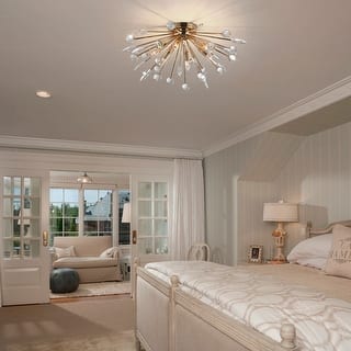 6-Light 25.6" Dandelion Firework Crystal Flush Mount