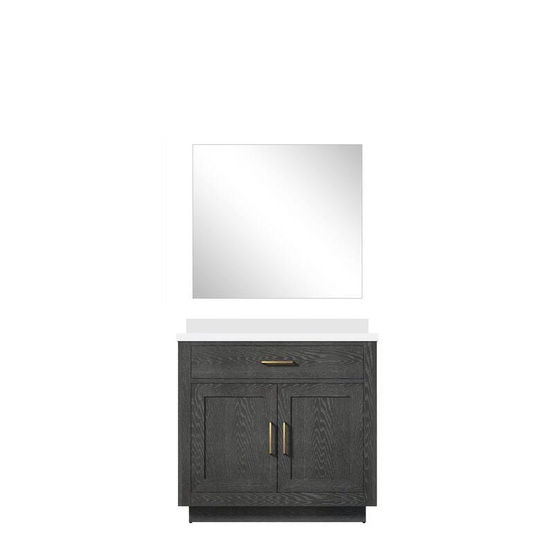 Abbey Bath Vanity with Cultured Marble Top, Sink and Mirror