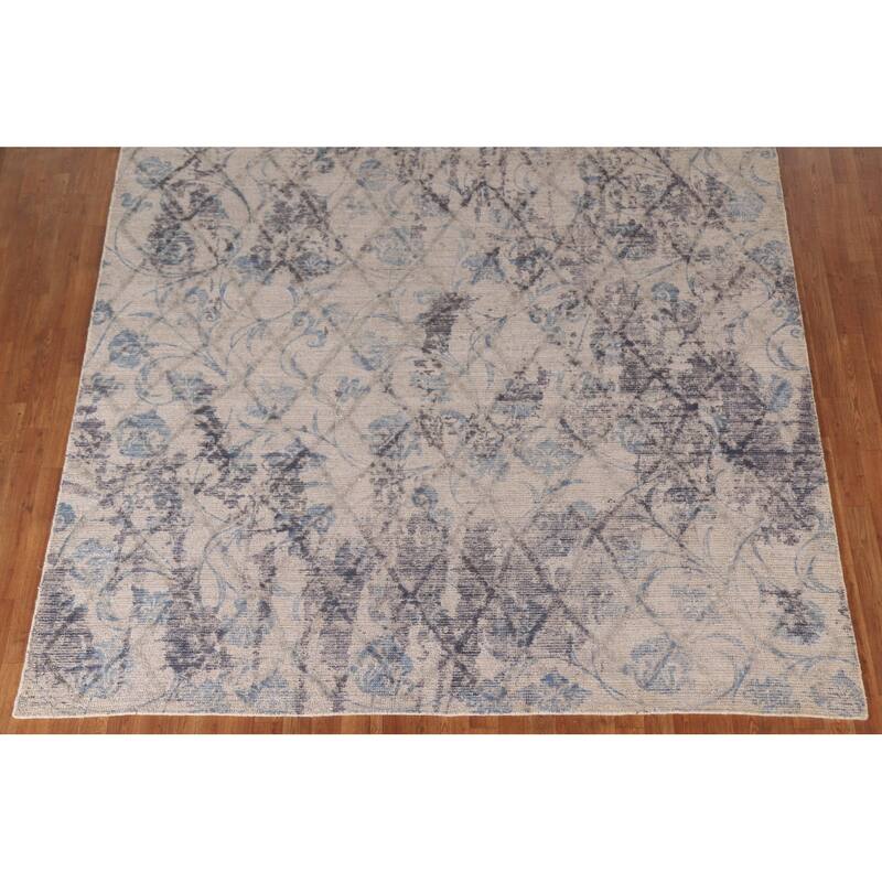 Abstract Modern Area Rug Hand-Knotted Wool Carpet - 8'0"x 9'11"
