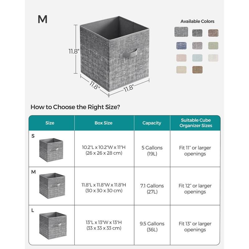 6 Fabric Foldable Storage Cubes with Handles Stylish Print Ideal for Bedroom and Living Room