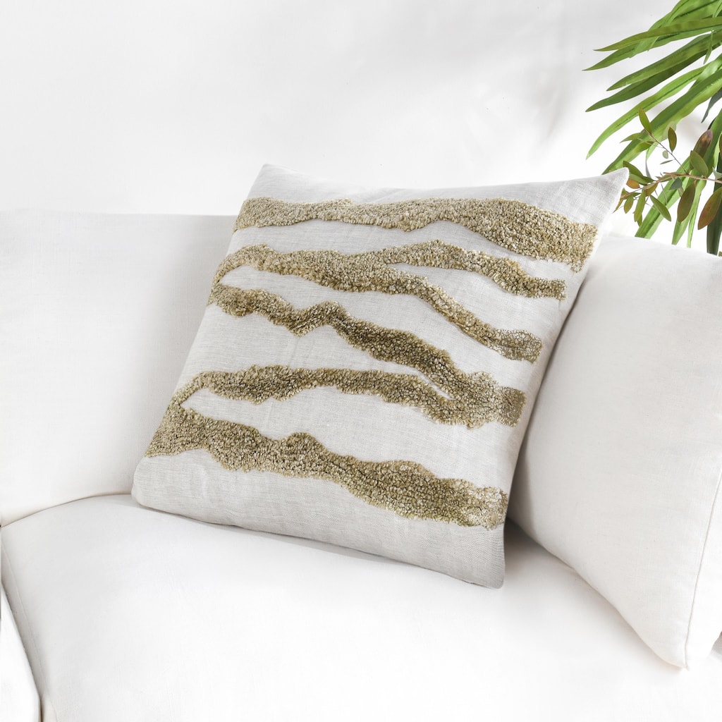 Villa by Classic Home Passage 22" Belgian Linen Blend Throw Pillow