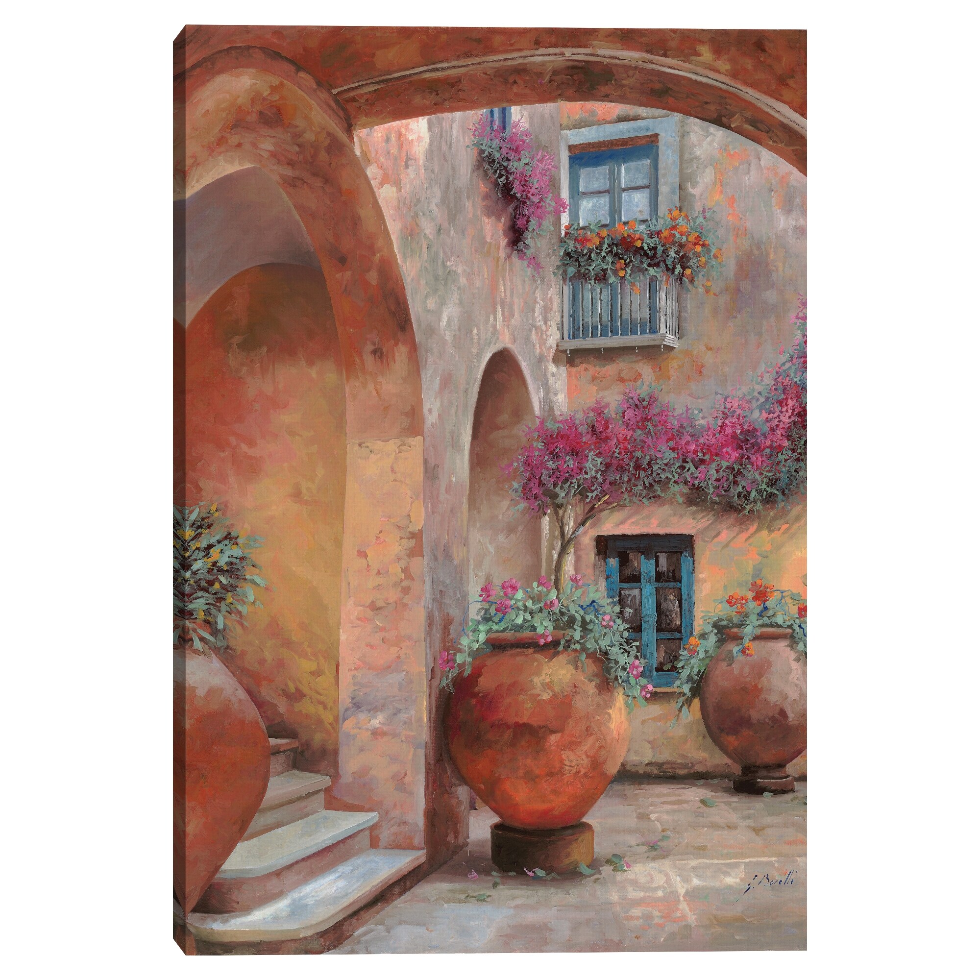 Il Cortile e i Fiori Light by Guido Borelli Canvas Art Print