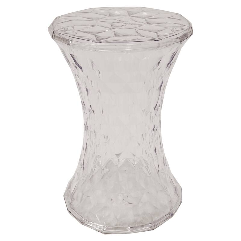 Plastic Side Table with a Diamond Pattern Design Clio Series