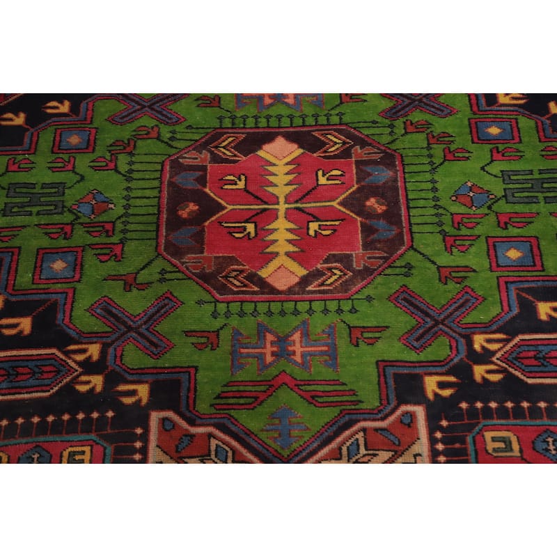 Hand Knotted Oriental 100% Wool Carpet Traditional Tribal Multi-Colored Meshkin Area Rug - 10' 0'' X 5' 1''