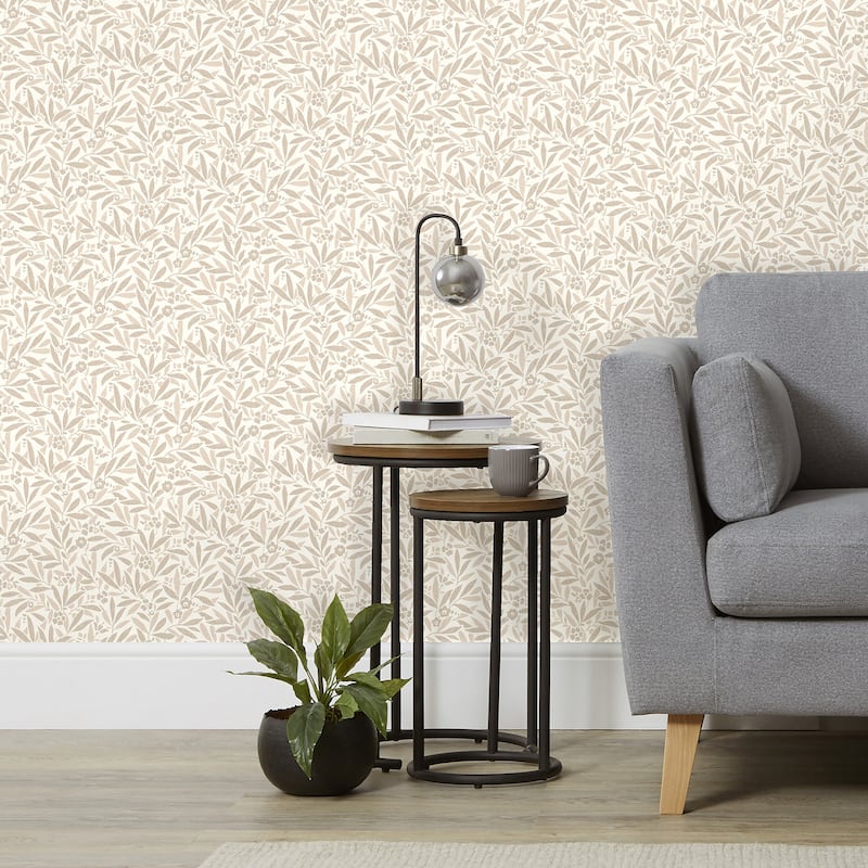Fine Decor Rabanne Neutral Ditsy Leaves Wallpaper