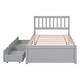 preview thumbnail 5 of 8, Twin Size Wooden Platform Bed with Two Underbed Storage Drawers, Durable Rubberwood Frame