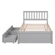 preview thumbnail 27 of 29, Wood Twin Size Platform Bed with 2 Storage Drawers and Headboard