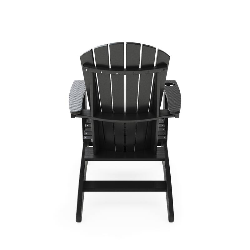 Black Adirondack Chair - Sturdy Hdpe Poly Lumber For Poolside, Patio, And Garden Relaxation - Black