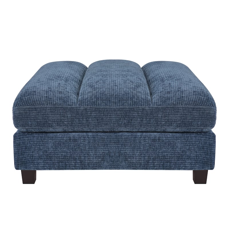 38.6" Plush Chenille Ottoman, Upholstered Cloud Ottoman, Modular Sectional Couches For Living Room, Compressed Memory Foam