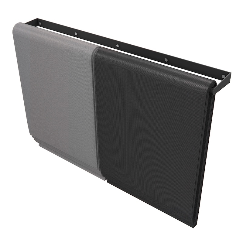 Power Systems Wall-Mounted Mat Rack - Yoga Mat Holder, Steel Frame, Holds 60 Mats, 50"x7"x2", Black - Medium - Stainless Steel