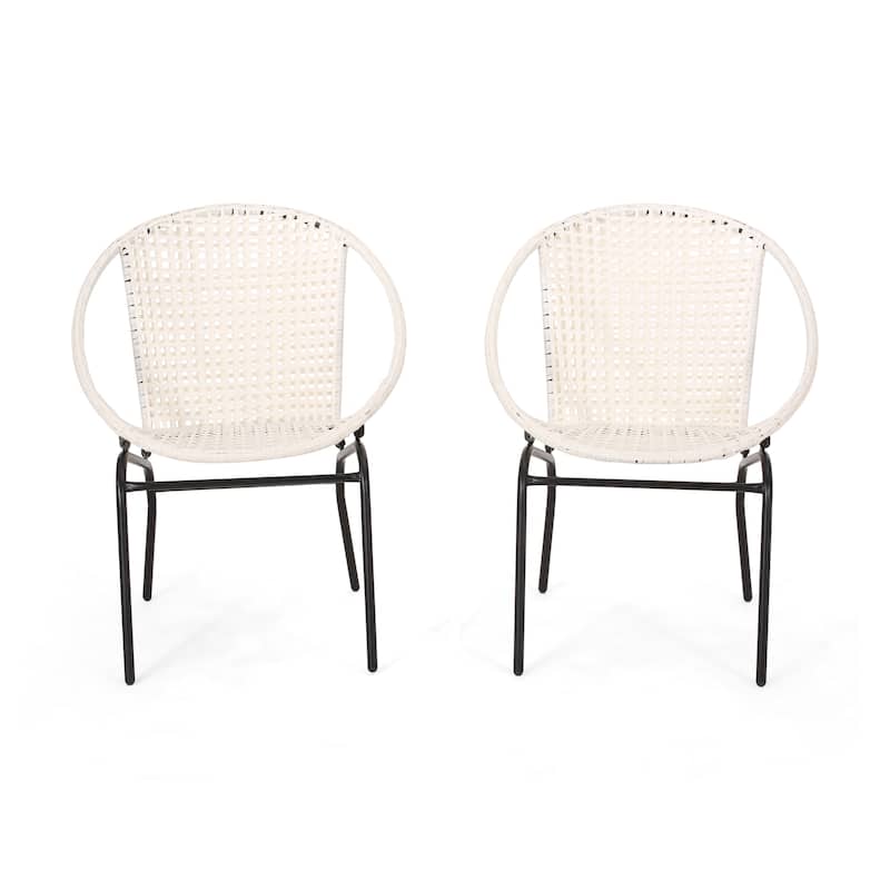 OUTDOOR WICKER CHAIR (Set of 2) - White