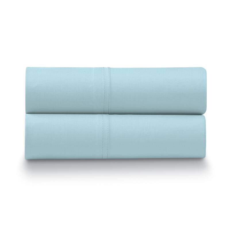 Ella Jayne 100% Cotton Percale Cool and Crisp Pillowcase Set - Aqua - King