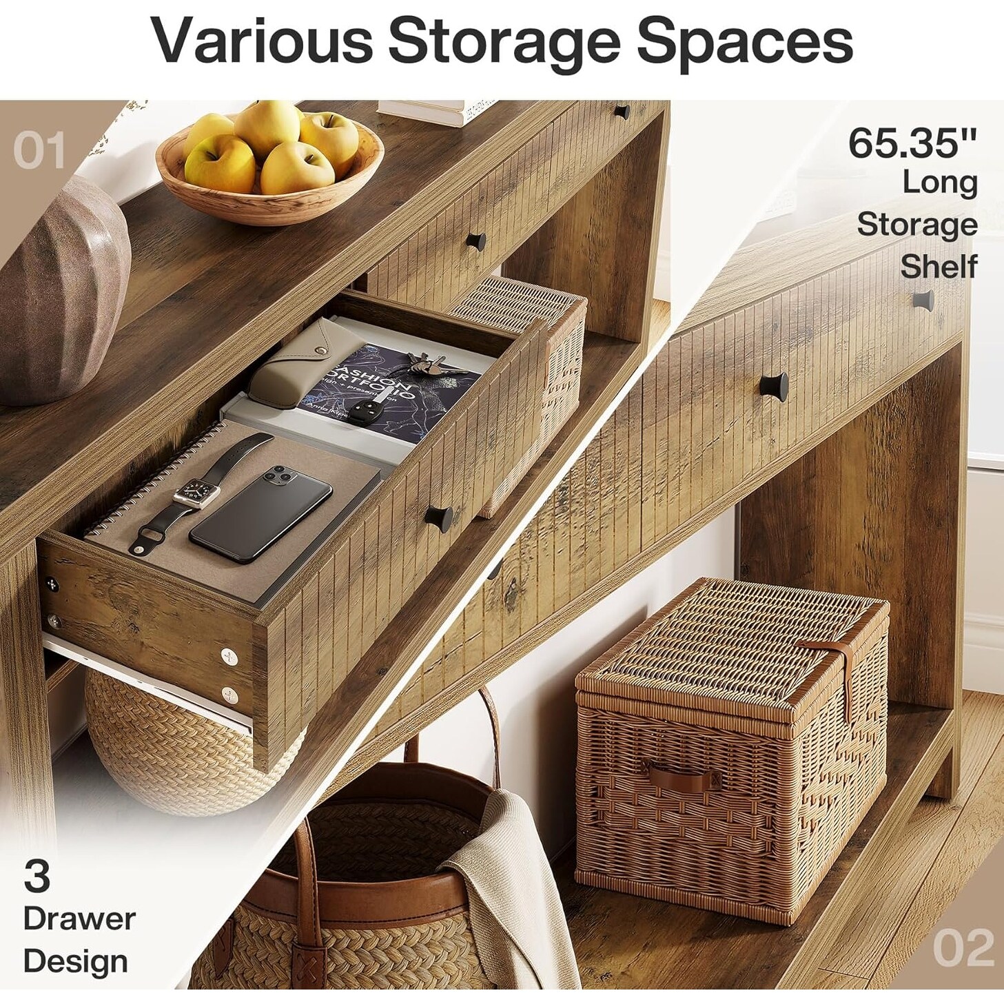机・テーブル BI OAK DRAWER TABLE【LIFE FARNITURE】