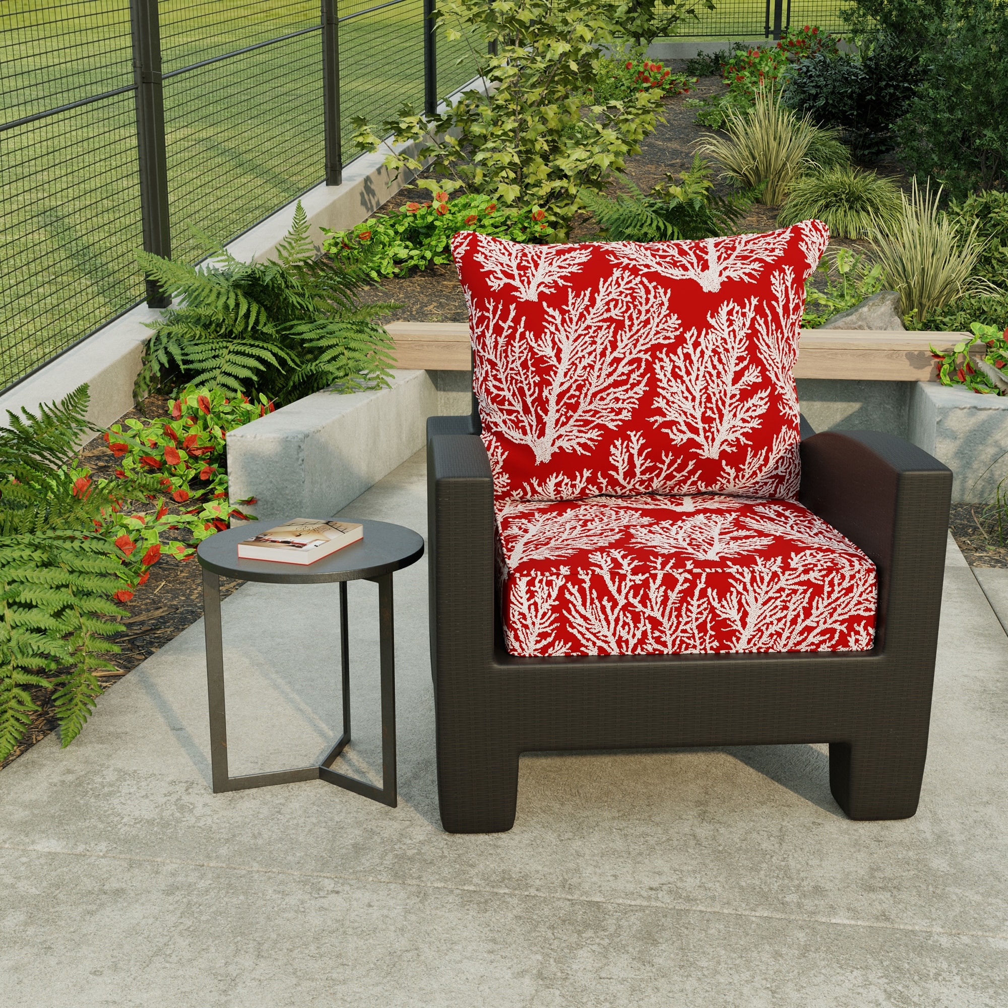 Bench Cushion Red Outdoor Cushion Set Red Seat Cushions For Patio