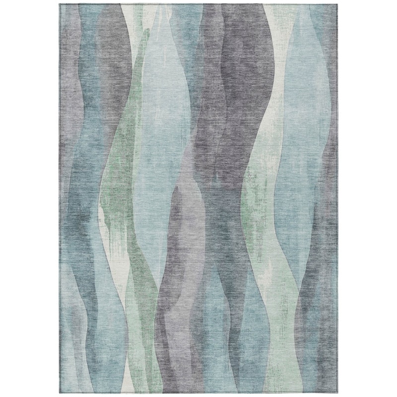HomeRoots Abstract Transitional Rectangle Outdoor Rug