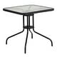 preview thumbnail 1 of 1, Square Tempered Glass Indoor/Outdoor Bistro Table with Rattan Edging - 28"W x 28"D x 28"H 28"W x 28"D x 28"H - Clear Top/Black Rattan