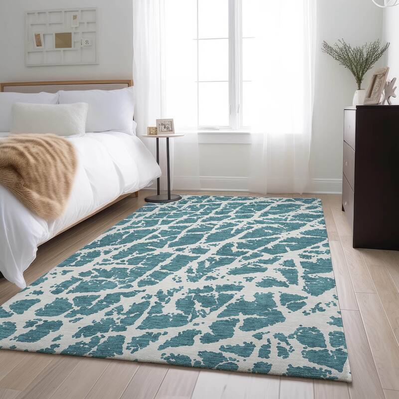 Premium Washable Super Soft Modern Crackle Mayfield Rug - Teal - 2' 6" x 3' 10" - Rectangle