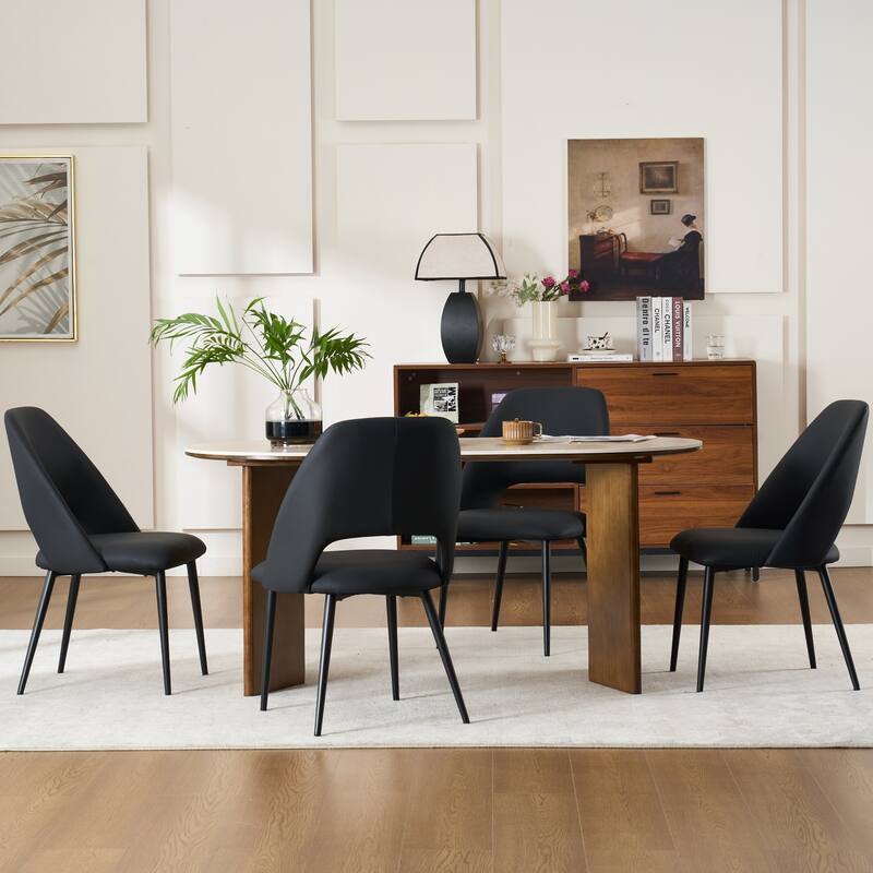 Mid-Century Modern Dining Chairs Set of 2, Upholstered Side Chairs