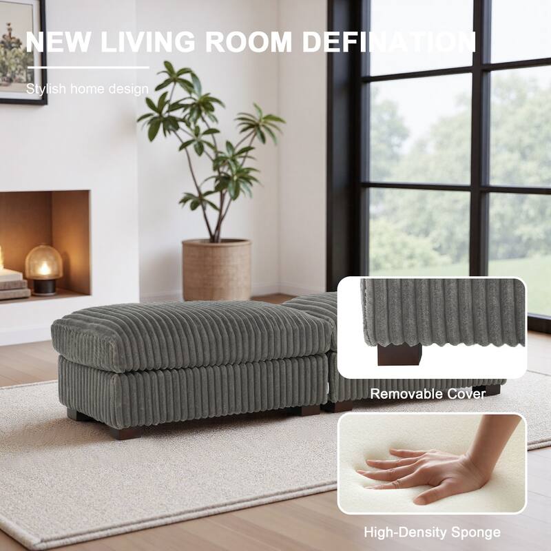 Fauxfur Ottoman Bench