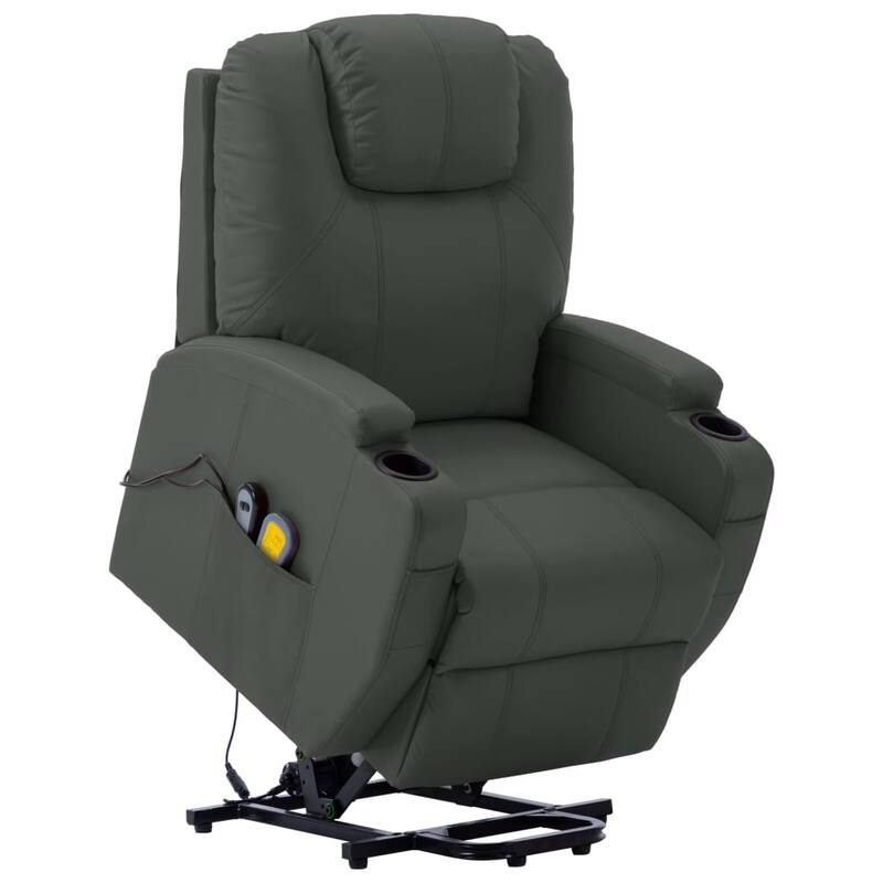 vidaXL Power Lift Recliner Electric Lift Chair for Home Theater Faux Leather - 29.9" x 34.4" x 42.1" - Anthracite